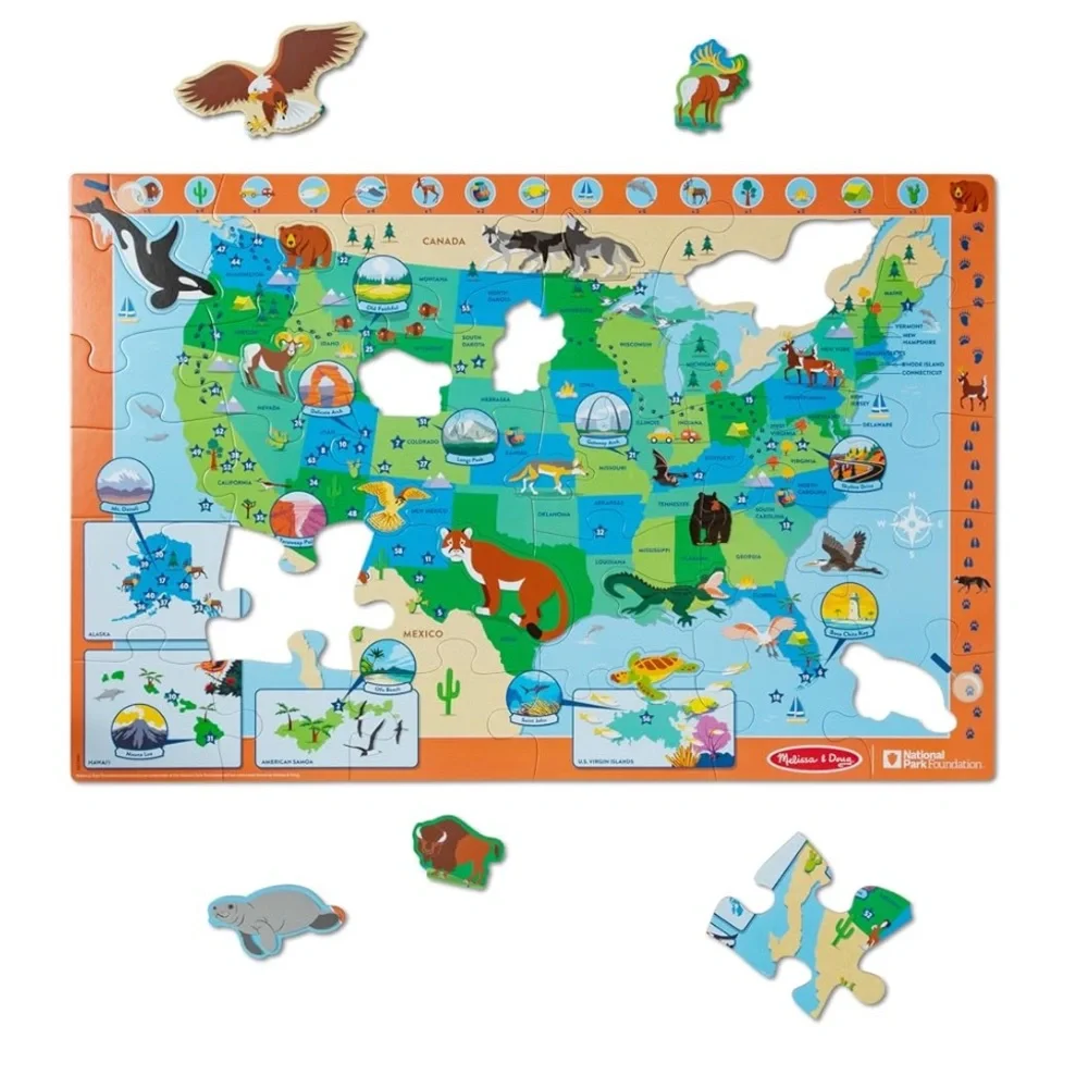 ❣️ Melissa & Doug National Parks U.S.A. Map Jumbo Floor Puzzle - Picture 5 of 7